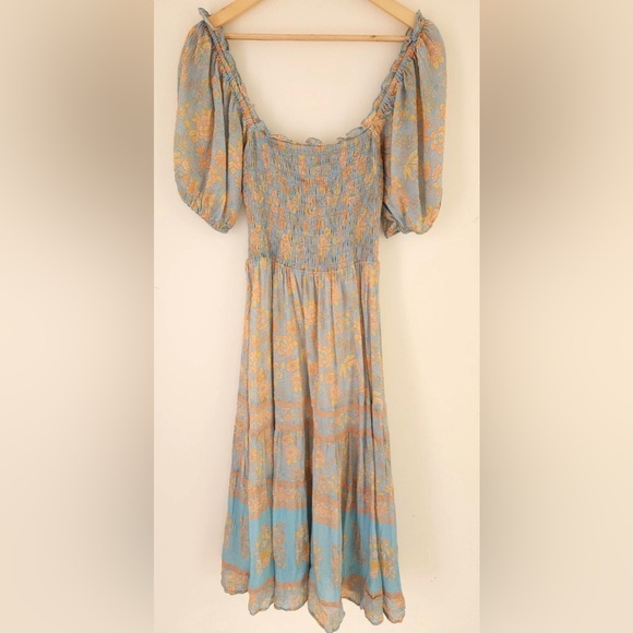 Spell and the gypsy collective juniper shirred dress eggshell blue size M NWT - Picture 5 of 17